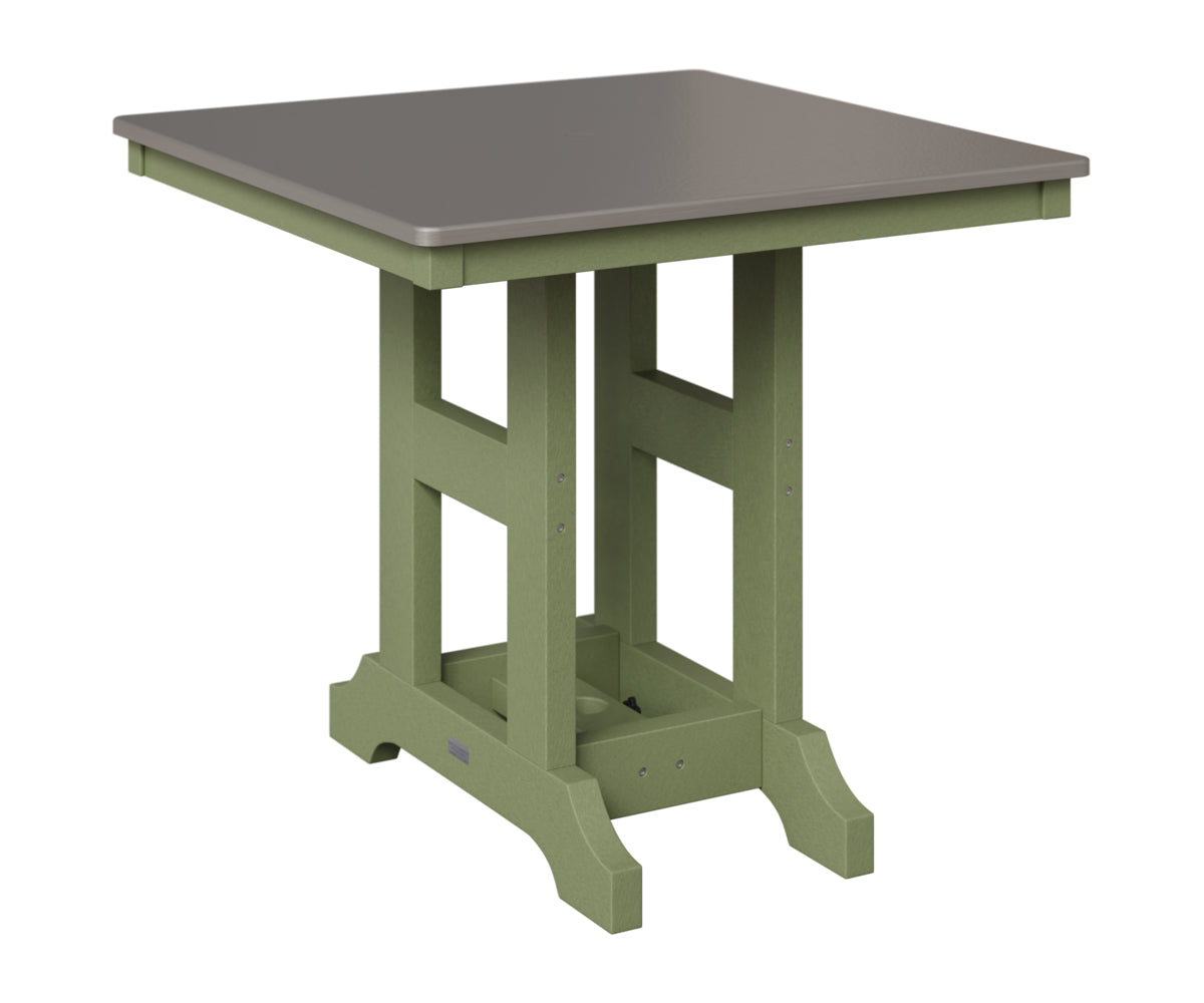 Berlin Gardens Garden Classic 33" Square Table in Sage, Hammered Stainless top