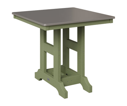 Berlin Gardens Garden Classic 33" Square Table in Sage, Hammered Stainless top