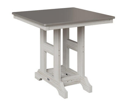 Berlin Gardens Garden Classic 33" Square Table in Seashell, Hammered Stainless top
