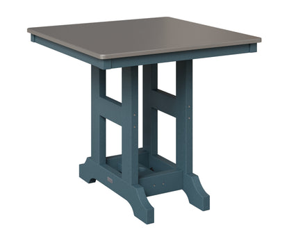 Berlin Gardens Garden Classic 33" Square Table in Slate, Hammered Stainless top