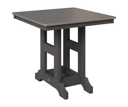 Berlin Gardens Garden Classic 33" Square Table in Smoke Gray, Hammered Stainless top