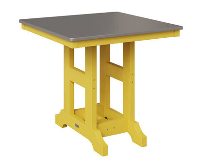 Berlin Gardens Garden Classic 33" Square Table in Sunburst Yellow, Hammered Stainless top