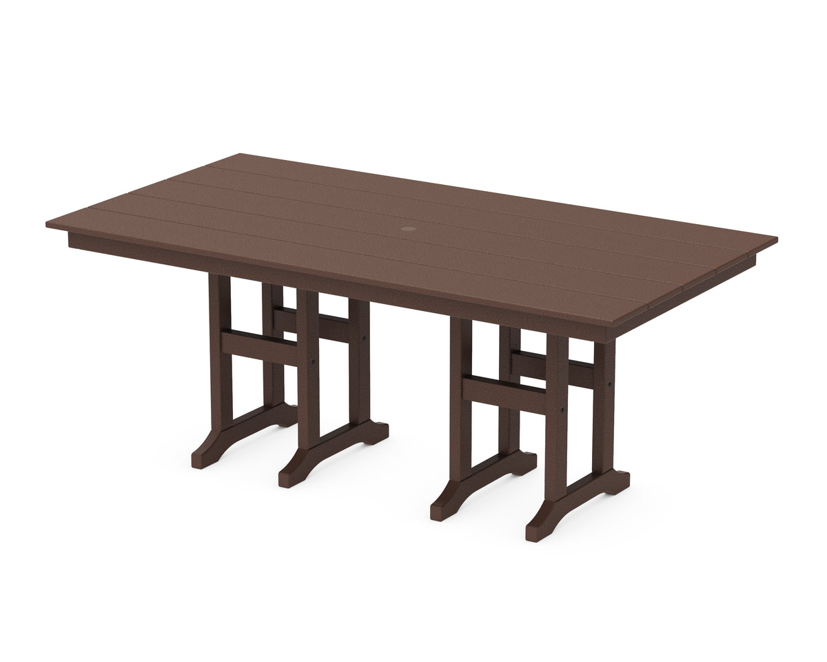 POLYWOOD Farmhouse 37" x 72" Dining Table in Mahogany