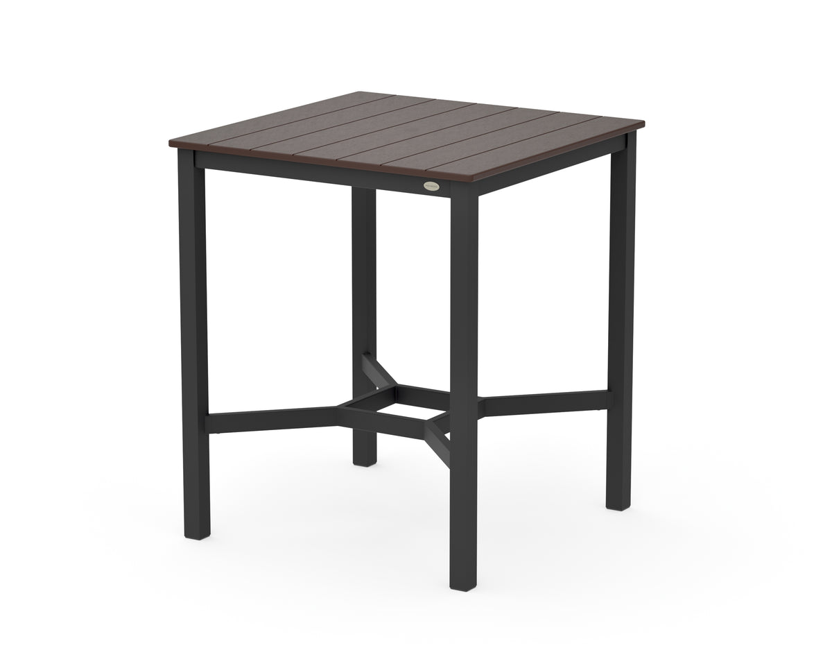 POLYWOOD Main Street 36 x 36 Bar Table in Black / Mahogany