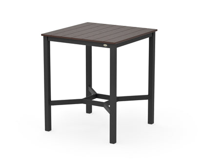 POLYWOOD Main Street 36 x 36 Bar Table in Black / Mahogany