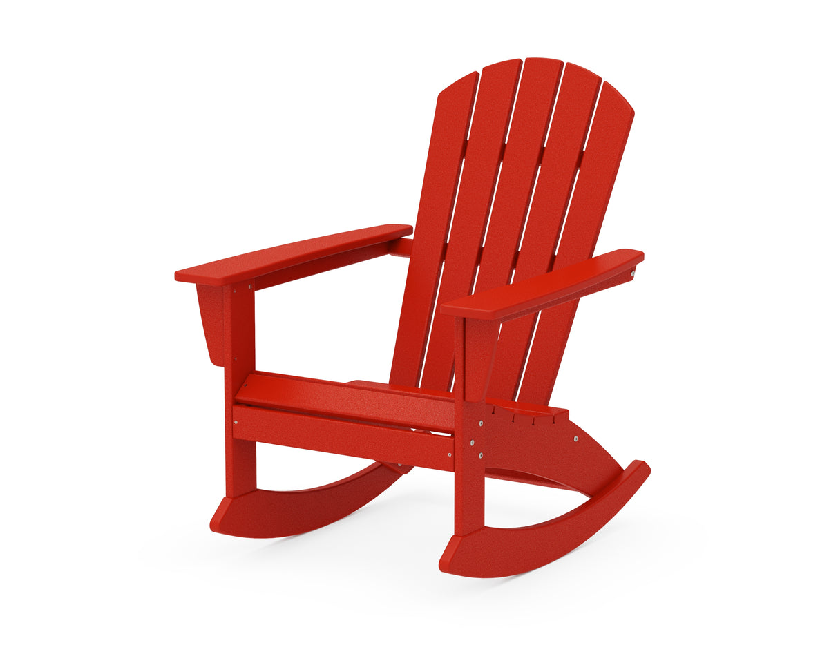 POLYWOOD Nautical Adirondack Rocking Chair in Sunset Red