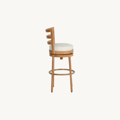 Castelle Preston Cushioned Armless Swivel Bar Stool, view 2