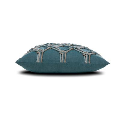Elaine Smith Lagoon Rope outdoor pillow, aqua and teal - view 12