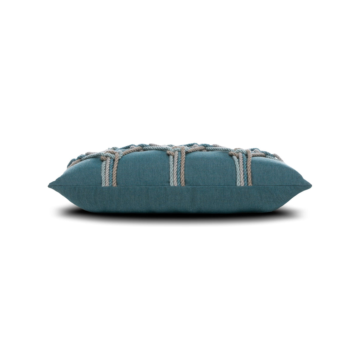 Elaine Smith Lagoon Rope outdoor pillow, aqua and teal - view 8