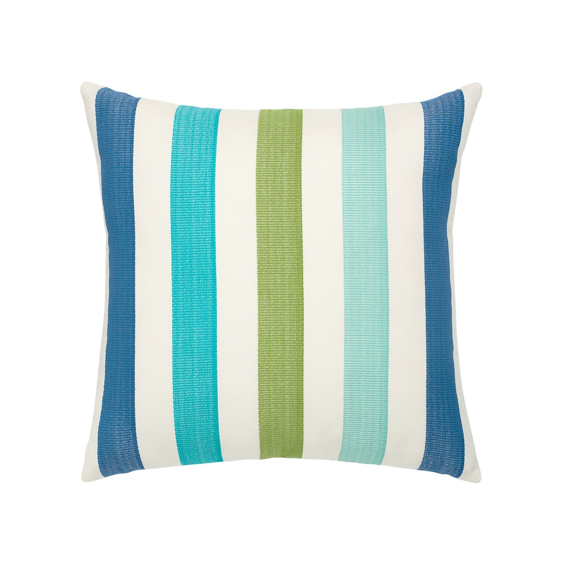 Elaine Smith Rhodes Stripe outdoor pillow, aqua and green - view 2