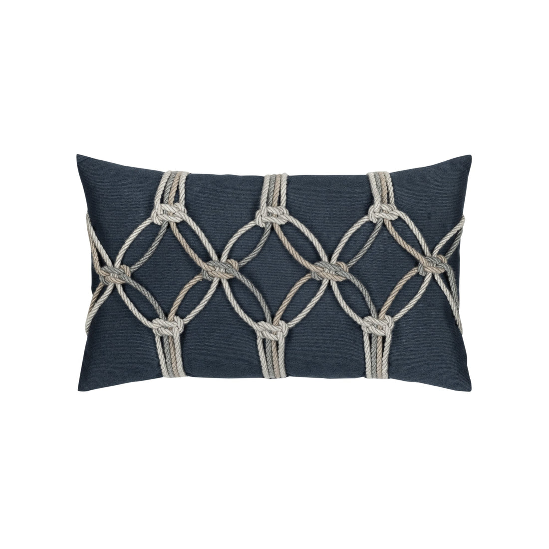 Elaine Smith Indigo Rope Lumbar outdoor pillow