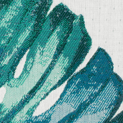 Elaine Smith Leaf Lagoon 22x22 outdoor pillow, aqua and teal - view 5
