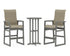 POLYWOOD EDGE Woven Highback 3-Piece Farmhouse Bar Set in Slate Grey / Dune Grass