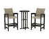 POLYWOOD Coastal Woven 3-Piece Farmhouse Bar Set in Black / Dune Grass