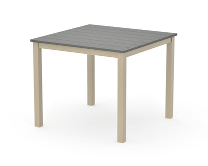POLYWOOD Main Street 36" x 36" Dining Table in Sand / Slate Grey