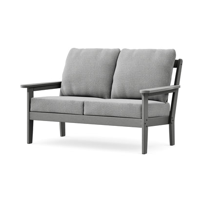 POLYWOOD Cottage Deep Seating Loveseat in Slate Grey / Grey Mist