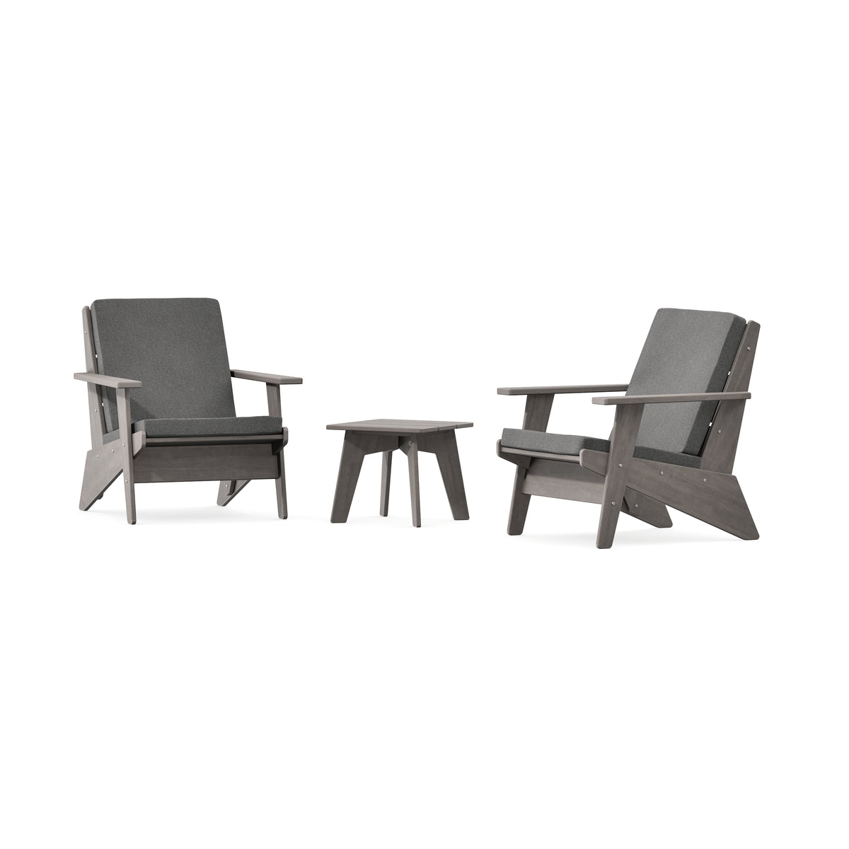 POLYWOOD Riviera Modern Lounge 3-Piece Set in Driftwood