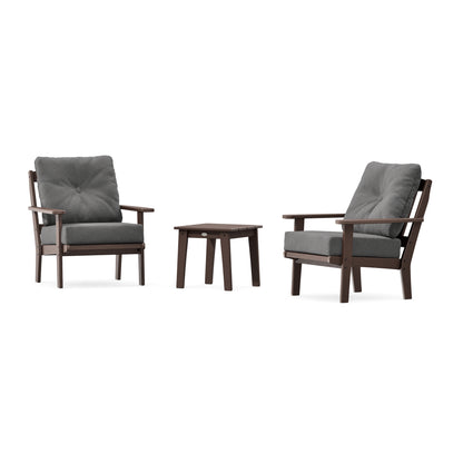 POLYWOOD Mission 3-Piece Deep Seating Set in Mahogany