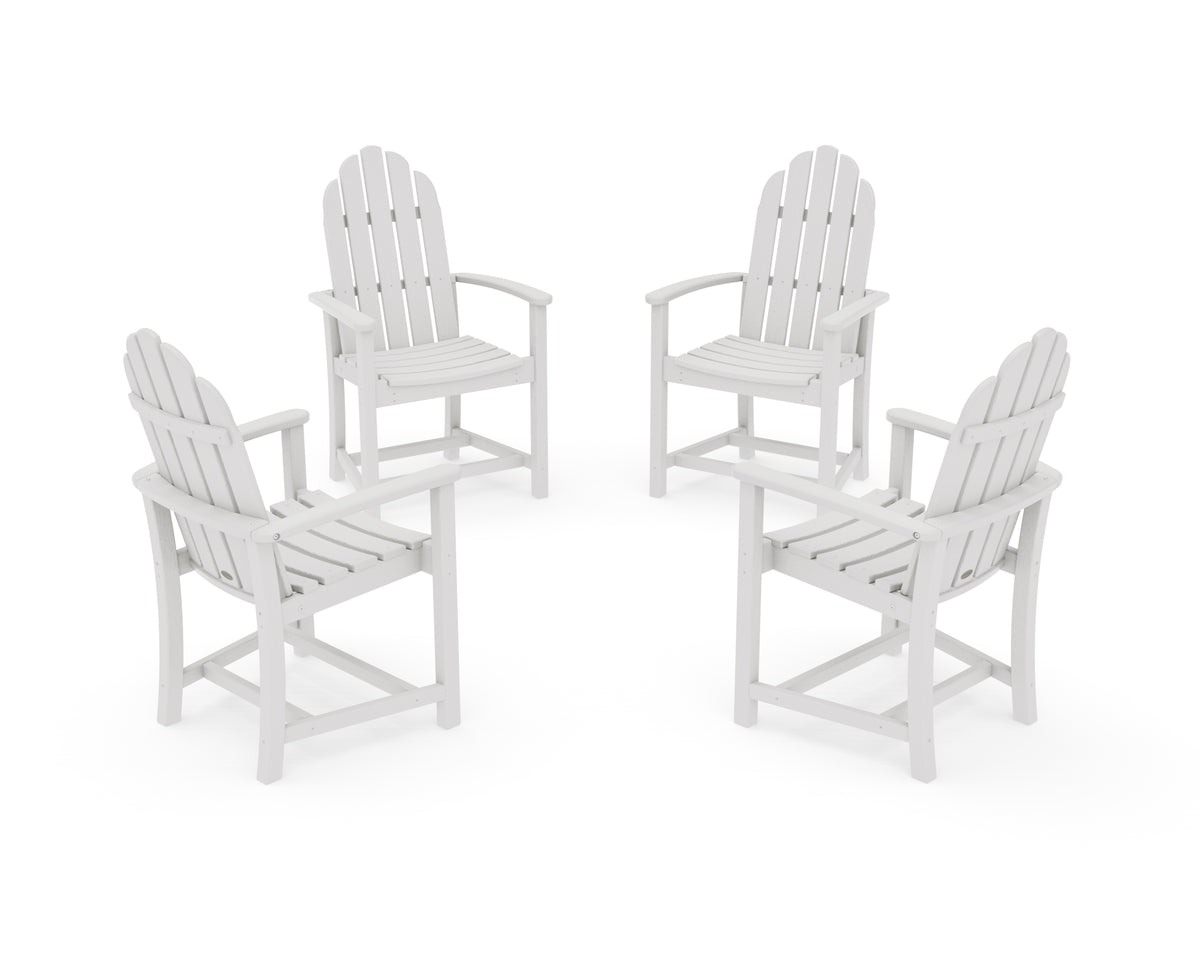 POLYWOOD Classic 4-Piece Upright Adirondack Conversation Set in Vintage White