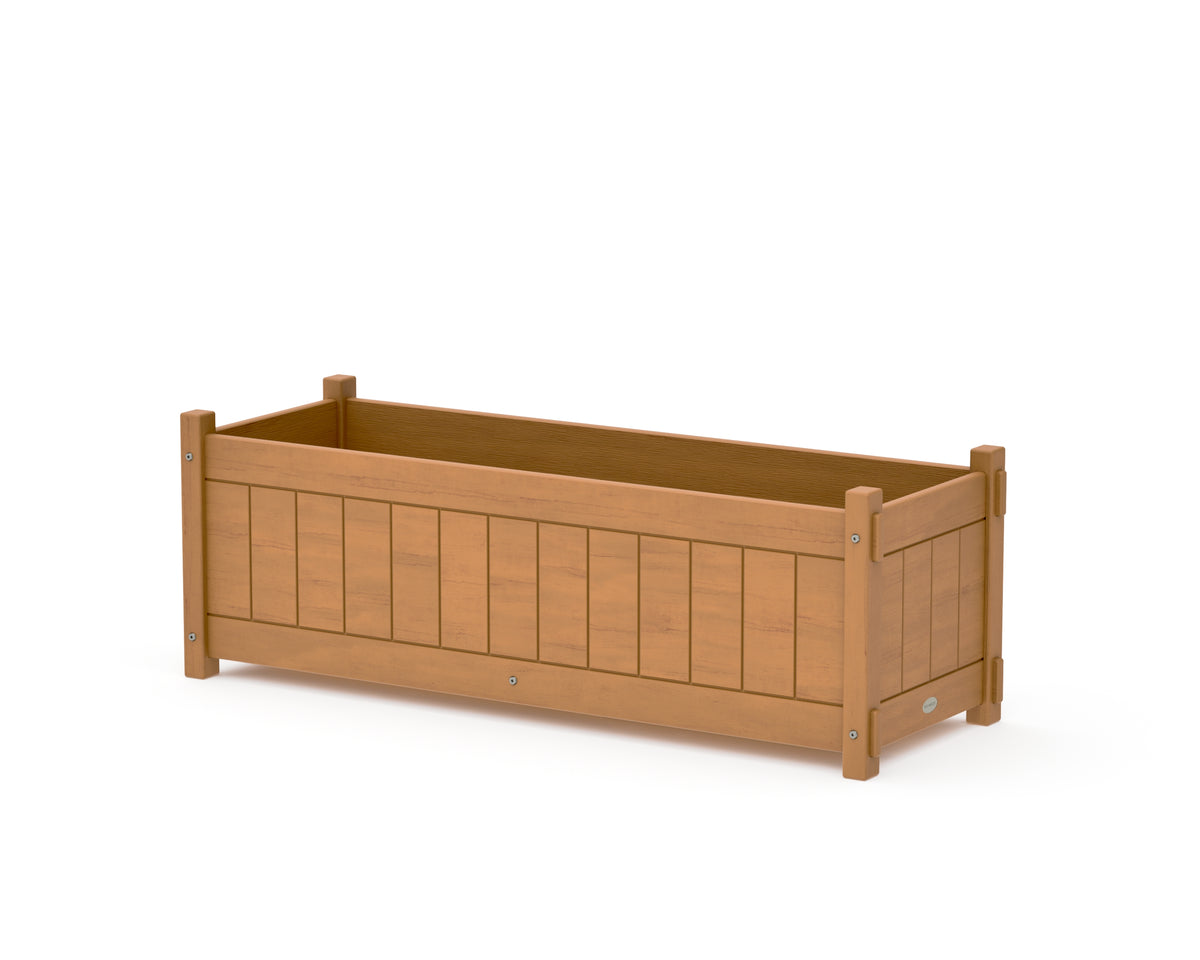 POLYWOOD Vineyard Rectangle Triple Planter Box in Natural