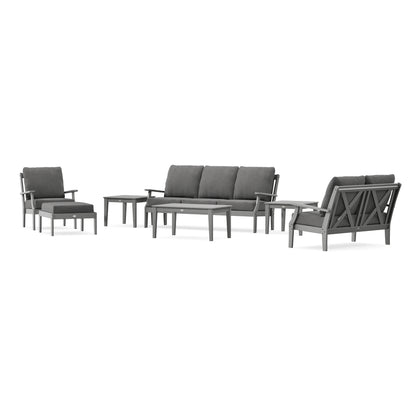 POLYWOOD Braxton 7-Piece Deep Seating Set in Slate Grey