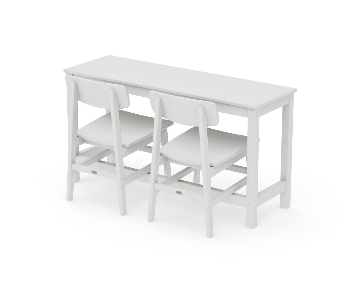 POLYWOOD Modern Studio Urban Chair 3-Piece Balcony Set in Vintage White