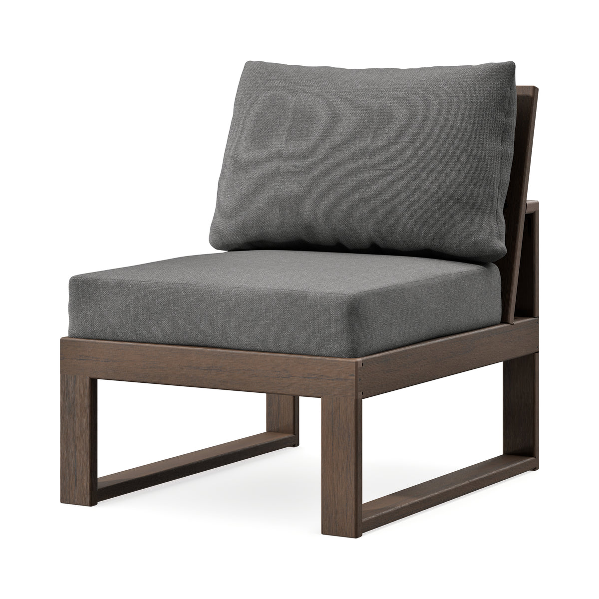 POLYWOOD Modular Armless Chair in Kona / Ash Charcoal