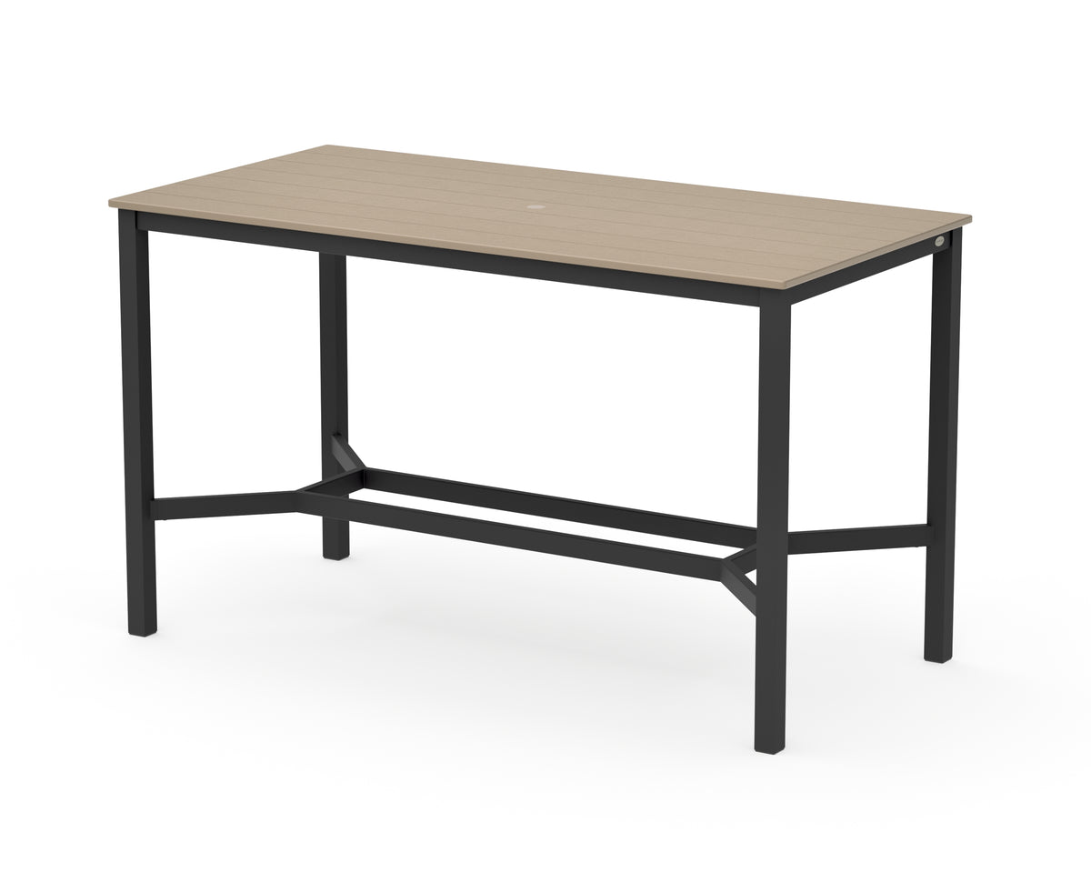 POLYWOOD Main Street 36 x 72 Bar Table in Black / Vintage Sahara