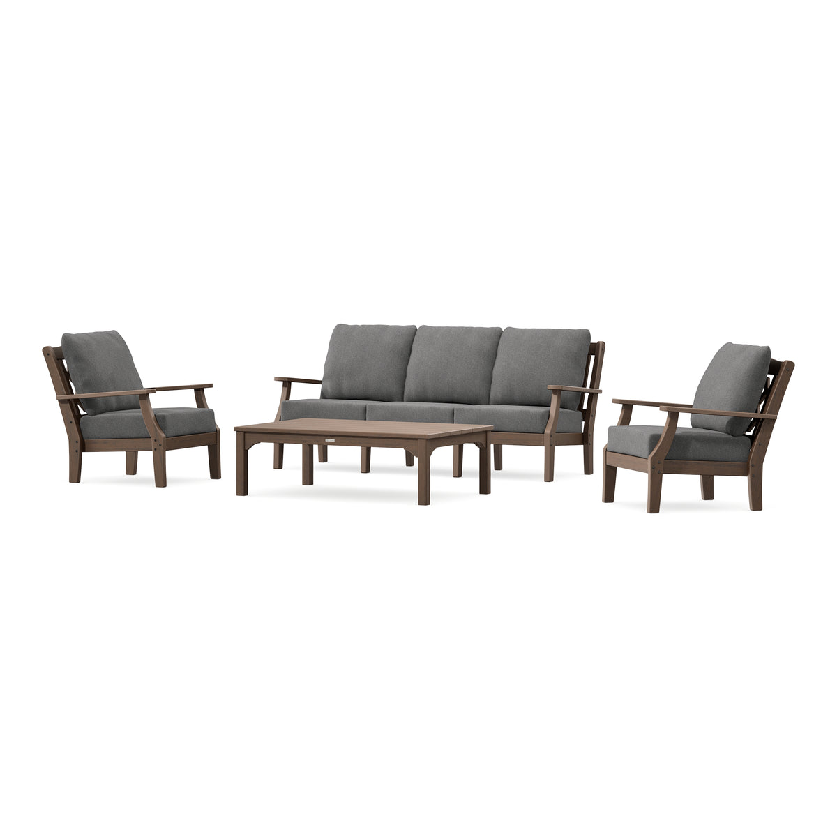 POLYWOOD Chinoiserie 4-Piece Deep Seating Set with Sofa in Kona
