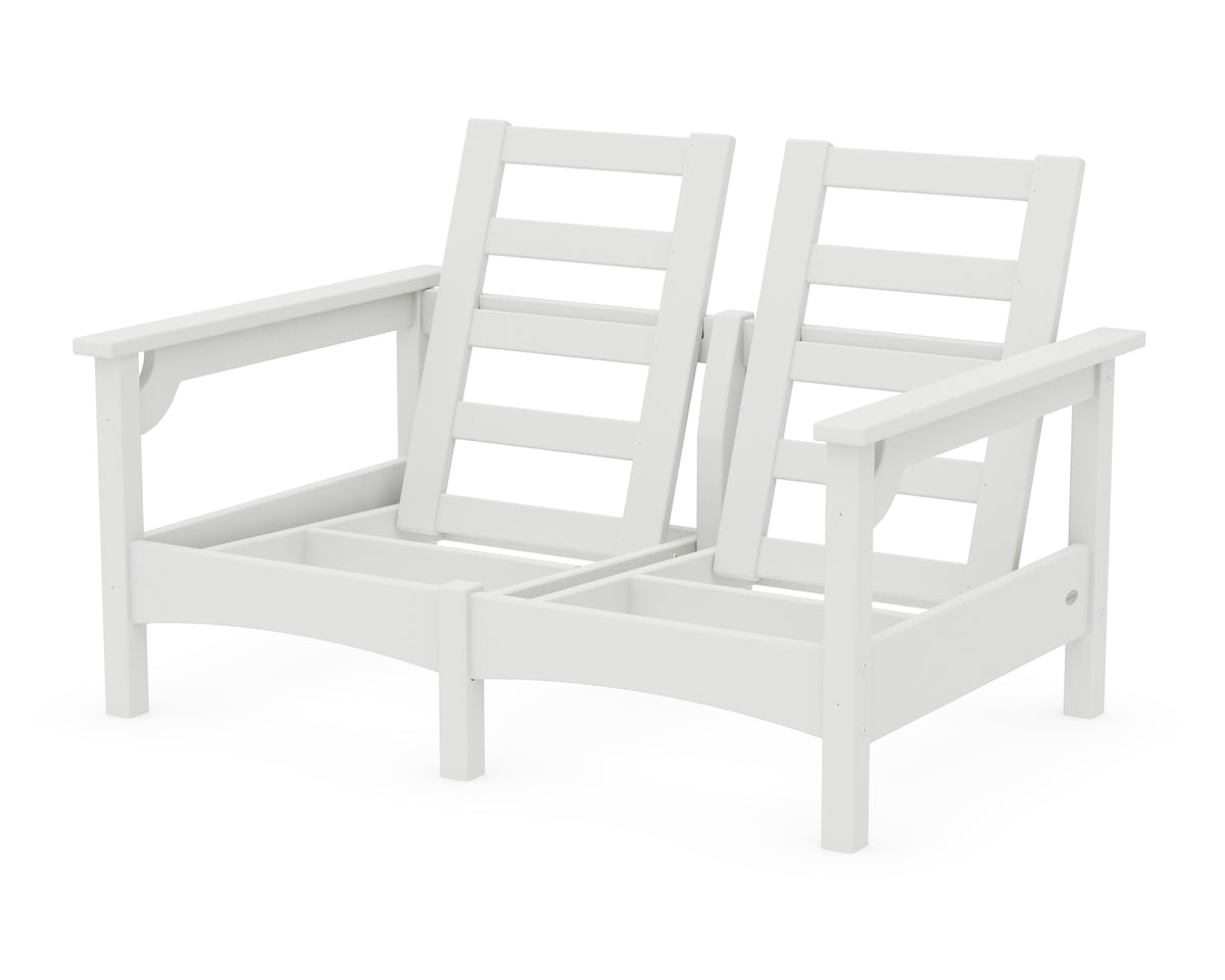 POLYWOOD Club Loveseat Frame in Vintage White