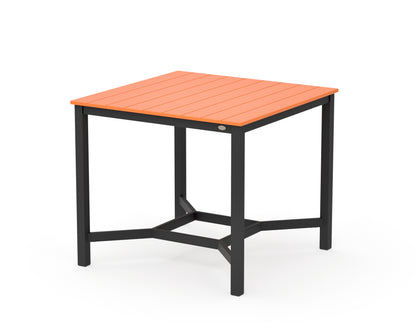POLYWOOD Main Street 42 x 42 Counter Table in Black / Tangerine