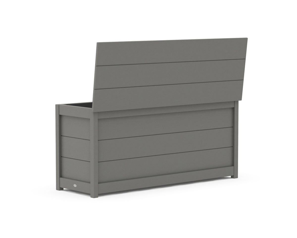 Additional angle of the POLYWOOD 68" Storage Box Table in Slate Grey