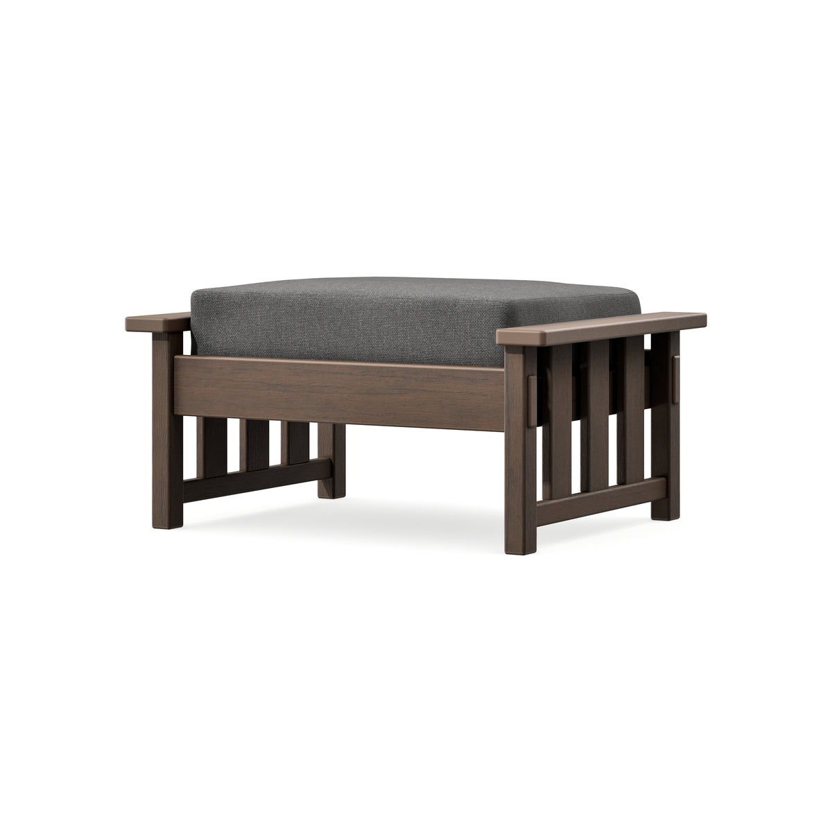 POLYWOOD Acadia Deep Seating Ottoman in Kona / Ash Charcoal
