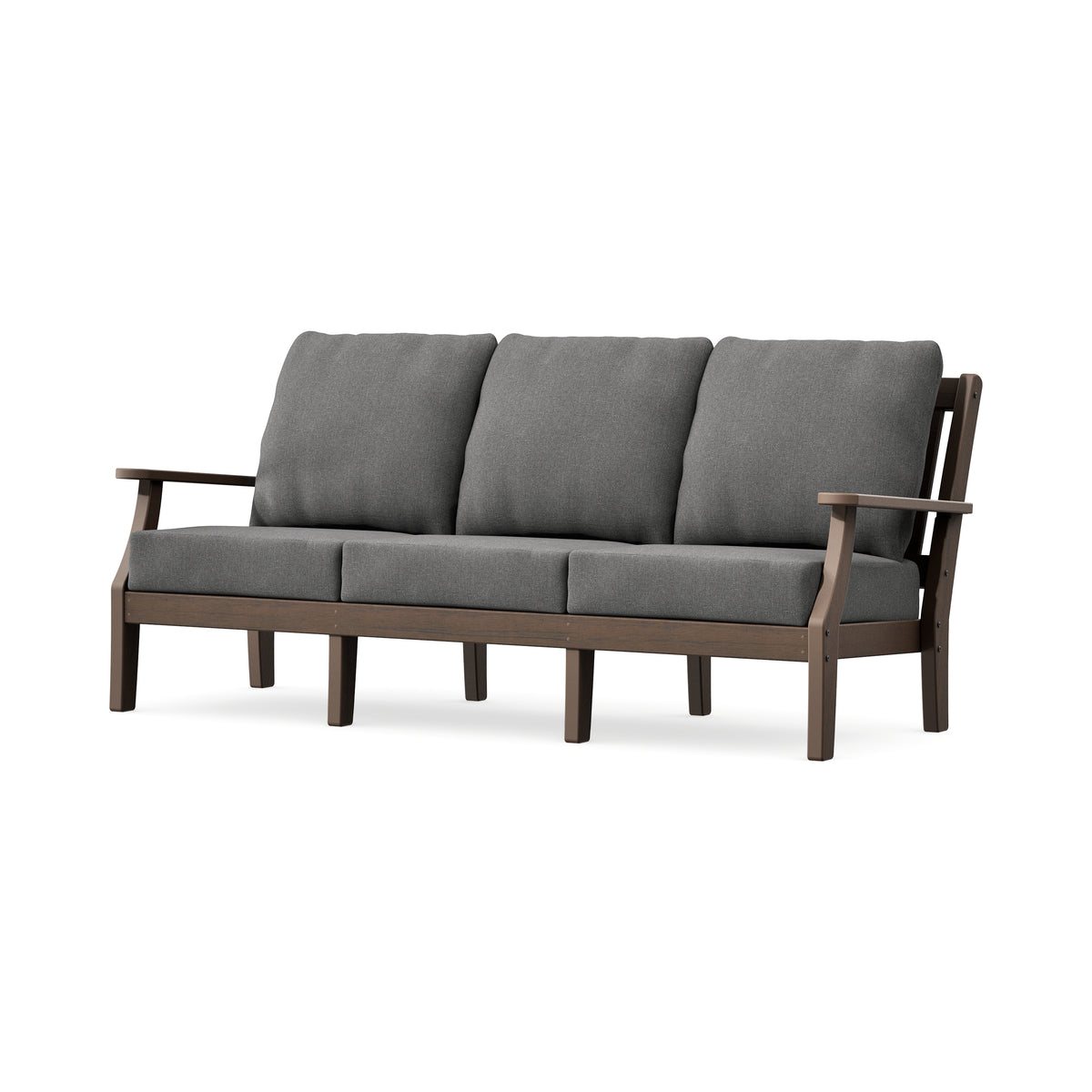POLYWOOD Chinoiserie Deep Seating Sofa in Kona / Ash Charcoal