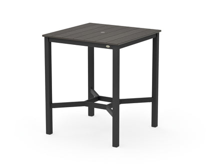 POLYWOOD Main Street 36 x 36 Bar Table in Black / Vintage Coffee