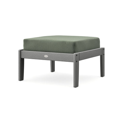 POLYWOOD Braxton Deep Seating Ottoman in Slate Grey / Cast Sage