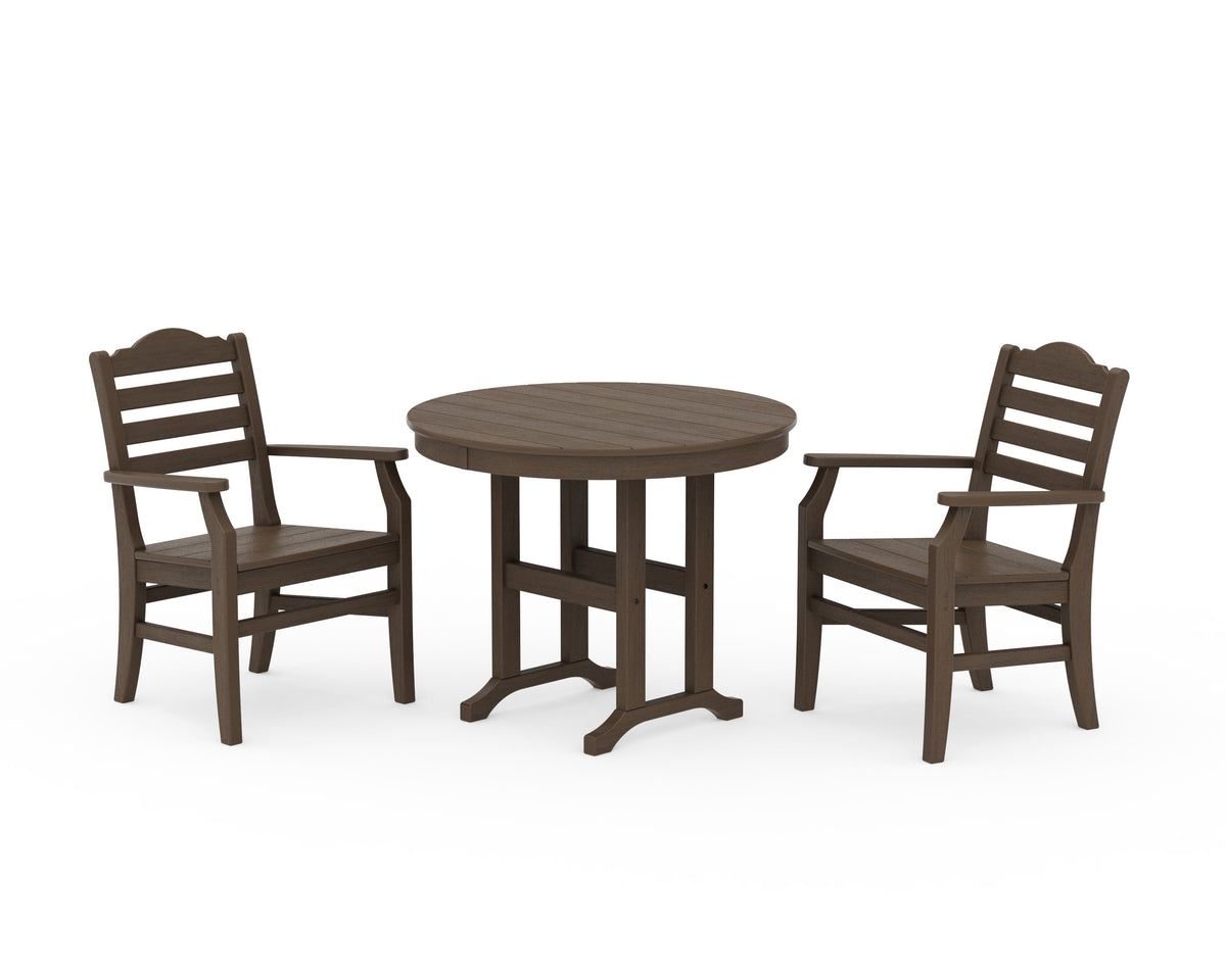 POLYWOOD Savannah 3-Piece Farmhouse Dining Set in Kona