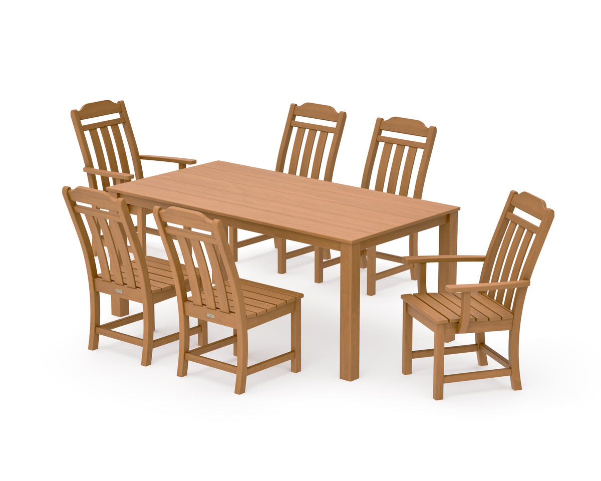POLYWOOD Cottage 7-Piece Parsons Dining Set in Natural