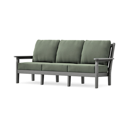 POLYWOOD Chippendale Deep Seating Sofa in Slate Grey / Cast Sage