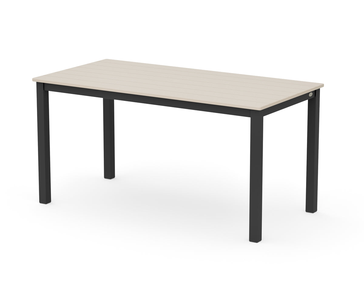 POLYWOOD Main Street 30 x 60 Dining Table in Black / Sand