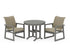 POLYWOOD EDGE Woven 3-Piece Farmhouse Dining Set in Slate Grey / Dune Grass