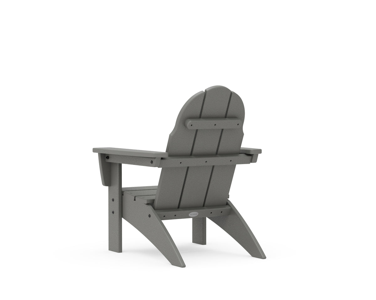 Additional angle of the POLYWOOD Kids Vineyard Adirondack Chair in Slate Grey