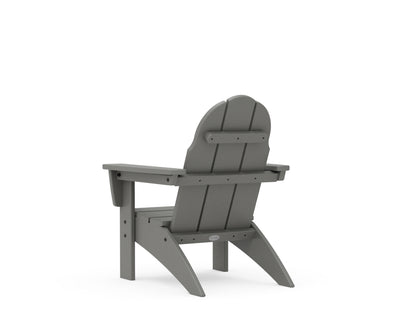 Additional angle of the POLYWOOD Kids Vineyard Adirondack Chair in Slate Grey