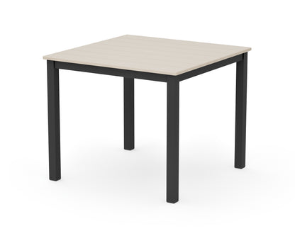 POLYWOOD Main Street 36" x 36" Dining Table in Black / Sand