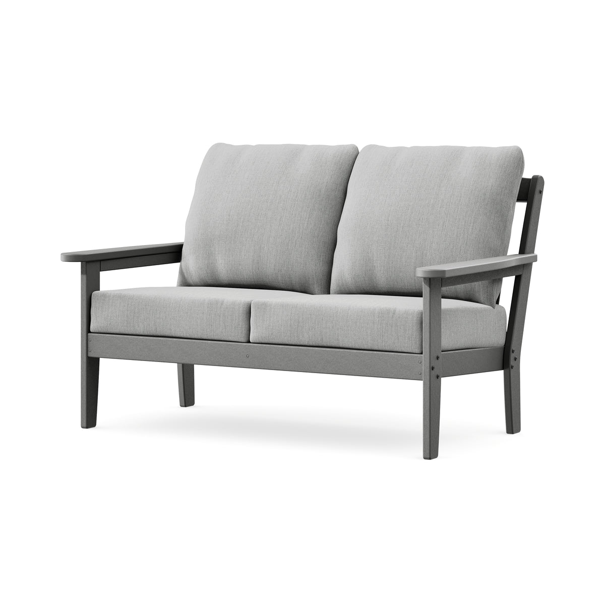 POLYWOOD Cottage Deep Seating Loveseat in Slate Grey / Granite