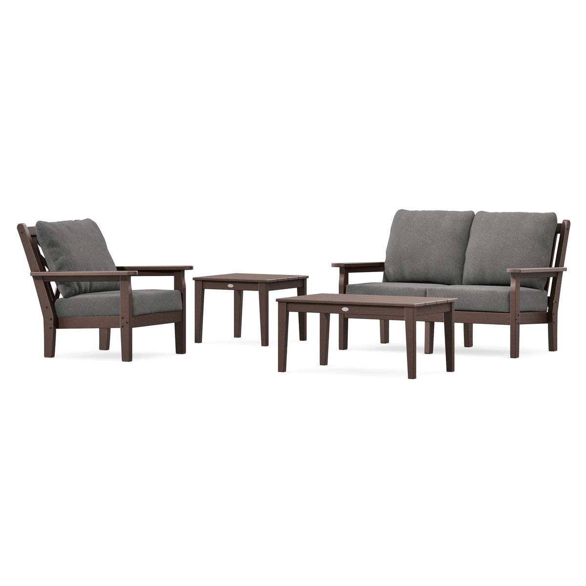 POLYWOOD Chippendale 4-Piece Deep Seating Set in Mahogany