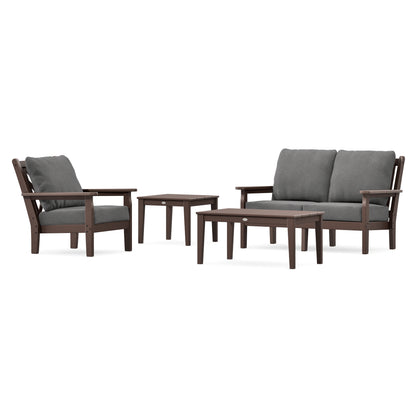 POLYWOOD Chippendale 4-Piece Deep Seating Set in Mahogany
