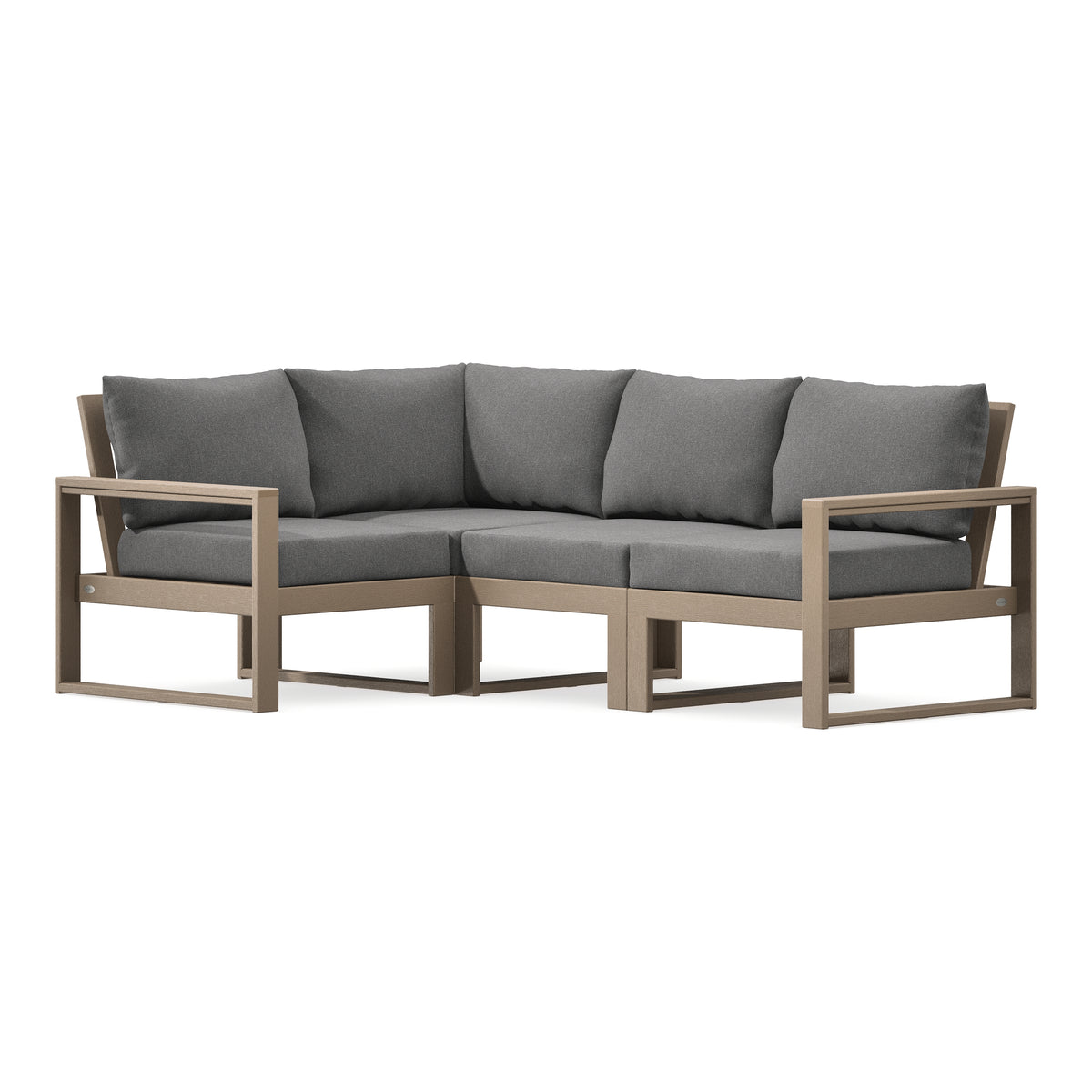 POLYWOOD EDGE 4-Piece Modular Deep Seating Set in Vintage Sahara