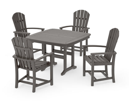 POLYWOOD Palm Coast 5-Piece Dining Set with Trestle Legs - 44" Table in Driftwood