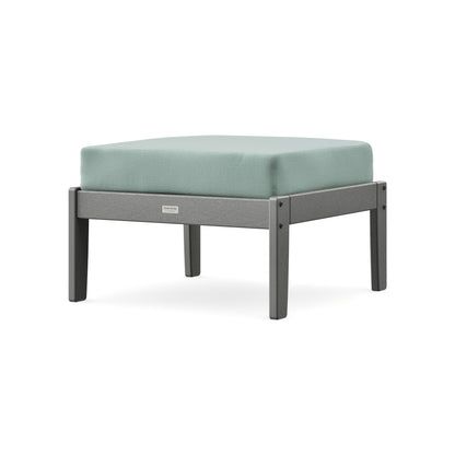 POLYWOOD Cottage Deep Seating Ottoman in Slate Grey / Spa